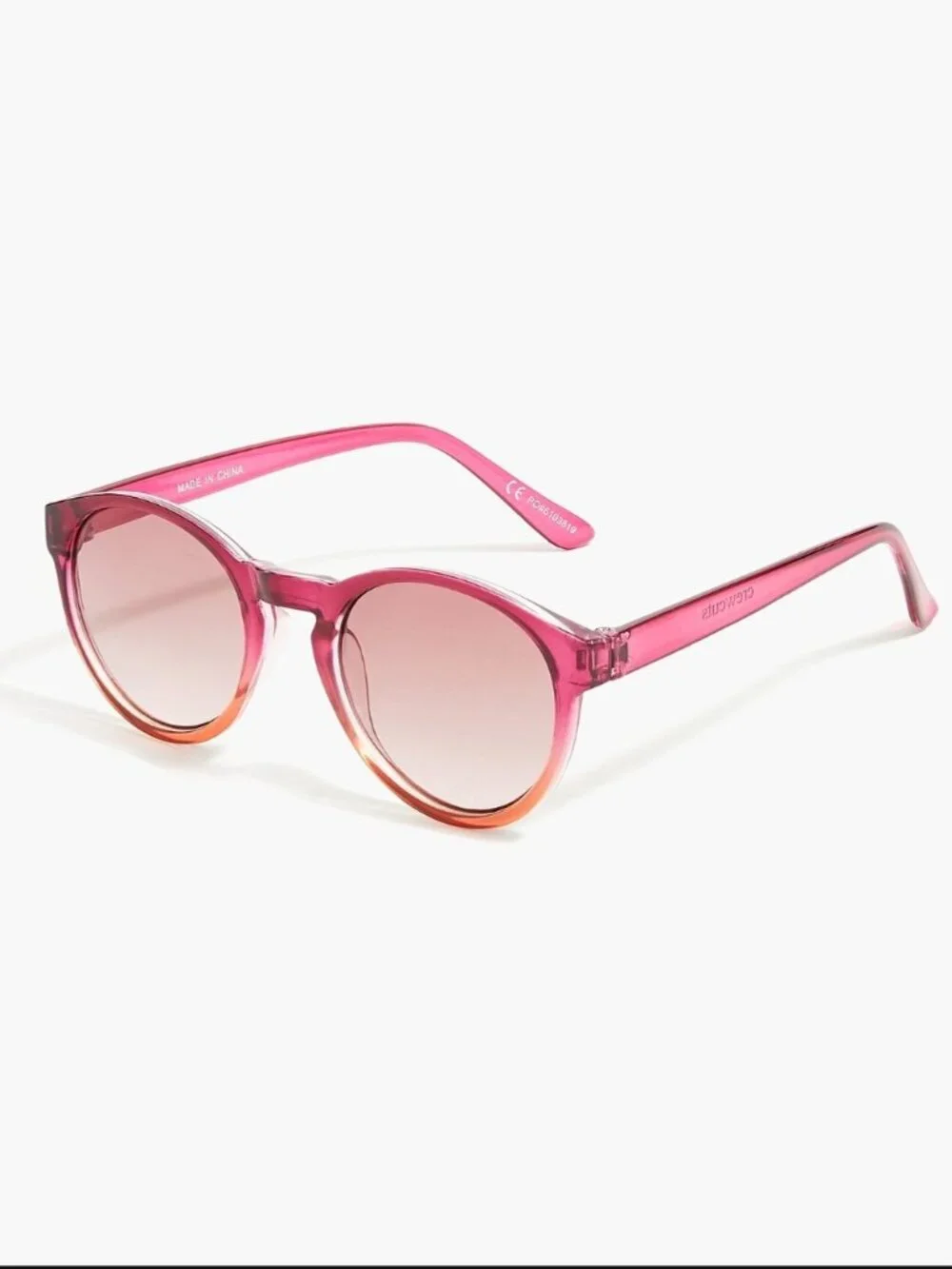 NWT Crewcuts Girls' Round Pink Ombre Sunglasses w/ Dust Bag
